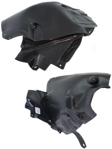 Front Fender Liner Pair/Set for Mercedes-Benz E-Class 2010-2017, Right Passenger and Left Driver, Rear Section, Convertible/Coupe, Excluding E63 Model - Replacement