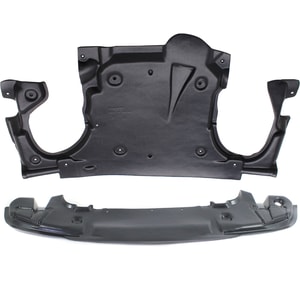 Engine Splash Shield Set for Mercedes-Benz E350, 2006-2009, Set of 2, Front and Rear, Under Car Cover, Replacement