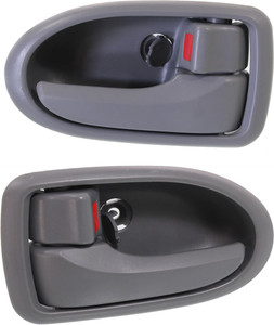 Front and Rear Door Handle Pair/Set for Mazda MPV 2000-2006, Right Passenger & Left Driver, Inside, Without Chrome, Gray, Replacement Set