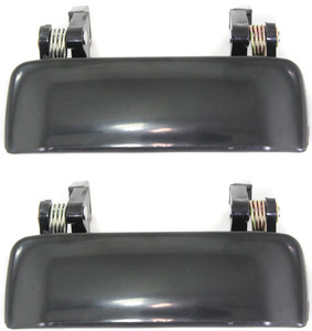 Front Exterior Door Handle Pair/Set for Ford Ranger 1998-2011, Right Passenger and Left Driver, Smooth Black, without Key Hole, Replacement