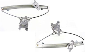 Front Window Regulator Pair/Set for 2002-2007 Mitsubishi Lancer ES/LS/OZ Rally Models, Right Passenger and Left Driver, Power, Without Motor, Replacement