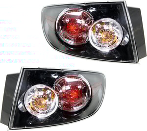 Tail Light Assembly for 2007-2009 Mazda 3 Sedan, Halogen/Standard Type, Right Passenger and Left Driver, Excludes GT Model, Replacement Pair/Set