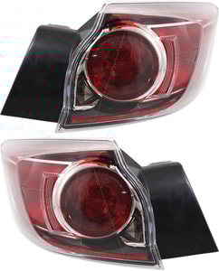 Tail Light Assembly for MAZDA 3 Hatchback 2010-2013, Right Passenger and Left Driver, Outer, Halogen/Standard Type, Replacement Pair/Set