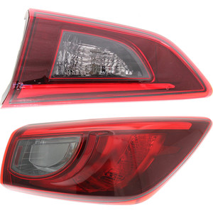 Tail Light Assembly for Mazda CX-3 (2016-2022), Right Passenger Inner and Outer, Halogen, Set of 2 Replacement