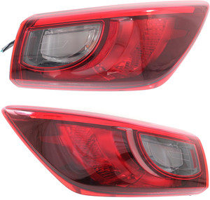 Outer Tail Light Assembly for Mazda CX-3 2016-2022, Right Passenger and Left Driver, Bulb Type, Replacement Pair/Set