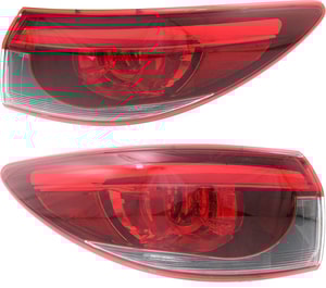 LED Tail Light Assembly Pair/Set for 2016-2017 Mazda Mazda 6, Right Passenger and Left Driver Outer, Replacement