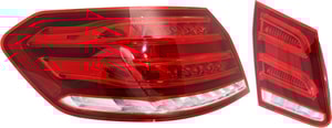 Tail Light Assembly Set for Mercedes-Benz E-Class 2014, Clear & Red Inner Lens, Clear Outer Lens, Left Driver Side, Replacement