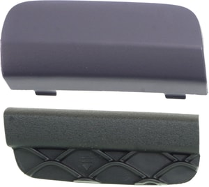 Rear Bumper Tow Hook Cover Set for 2015-2018 Mercedes-Benz C-Class Sedan, Upper and Lower, Primed (Ready to Paint), with AMG Package, Replacement