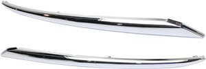Front Bumper Molding Pair/Set for 2013-2016 Nissan Pathfinder, Includes Right Passenger & Left Driver Side Molding, Chrome Finish, Replacement