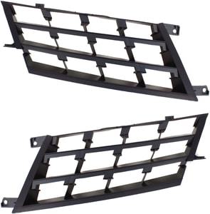 Grille Insert Pair/Set for 2008-2010 Nissan Rogue S/SL Models, Outer, Black, Right Passenger and Left Driver, Replacement