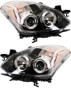 Headlight Assembly Pair/Set for Nissan Altima Coupe 2010-2013, Right Passenger and Left Driver, Halogen, Replacement