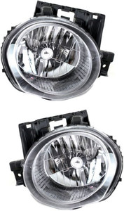 Headlight Assembly Pair/Set for Nissan Juke 2011-2014, Right Passenger and Left Driver, Halogen Replacement