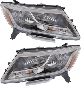 Headlight Assembly Pair/Set for Nissan Pathfinder 2013-2016, Includes Right Passenger and Left Driver Halogen Lights, Suitable for 2014-2014 Hybrid Model, Replacement