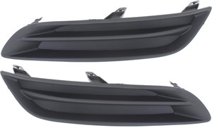 Front Fog Light Cover for Nissan Sentra 2013-2015, Right Passenger and Left Driver, Primed (Ready to Paint), Without Fog Light Hole, Replacement Pair/Set