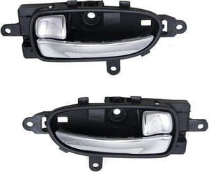 Front Door Handle Pair/Set for Nissan Altima 2007-2013, Maxima 2010-2014, Right Passenger and Left Driver, Black Bezel with Chrome Lever, for Rear Replacement