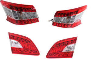 Tail Light Assembly for Nissan Sentra 2013-2015, Pair/Set of 4, Inner and Outer, Right Passenger and Left Driver, Replacement
