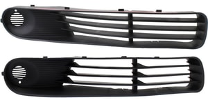 Front Fog Light Cover Pair/Set for Pontiac G6 (2005-2009), Right Passenger and Left Driver Side, Textured Dark Gray Bumper Grille Replacement