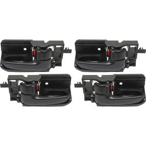 Interior Door Handles for Toyota Corolla/Matrix 2003-2008, Tacoma 2005-2015, Front and Rear, Right Passenger and Left Driver, Black, Plastic, Inside Set, Pair/Set of 4, Replacement