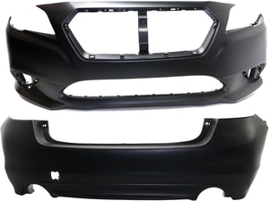 Front and Rear Bumper Cover Set for 2015-2017 Subaru Legacy, Primed (Ready to Paint), Replacement