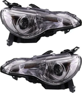 Headlight Assembly Pair/Set for Scion FR-S 2013-2016, Right Passenger and Left Driver, Halogen Replacement