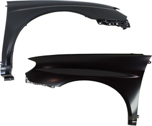 Front Fender Replacement Pair/Set for 2006-2007 Subaru Impreza Sedan, Right Passenger and Left Driver, Steel, Primed (Ready to Paint), without Side Light Hole
