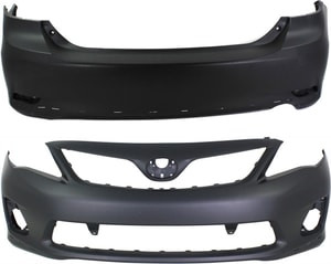 Front and Rear Bumper Cover Set for 2011-2013 Toyota Corolla Replacement Part