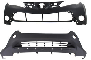 Front Bumper Cover Set for Toyota RAV4 (2013-2015), Upper and Lower, with Park Assist Sensor Holes, Fit Limited/XLE Models, North America Built, Replacement