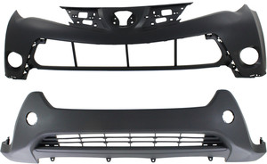 Front Upper and Lower Bumper Cover Set for 2013-2015 Toyota Rav4 LE Models, North America Built, Without Parking Assist Sensor Holes Replacement