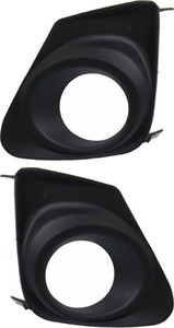 Front Fog Light Molding Pair/Set for 2011-2013 Toyota Corolla, Right Passenger and Left Driver, Textured Replacement