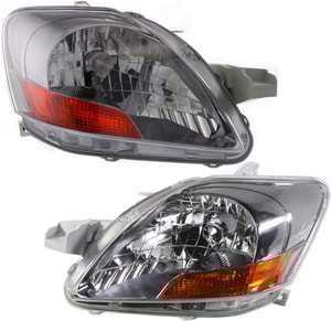 Headlight Pair/Set for Toyota Yaris Sedan 2007-2011, Right Passenger and Left Driver, Lens and Housing, Fits 2007-2009 S Model and 2010-2011 with Sport Package Base Model, Replacement