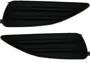 Front Fog Light Cover Pair/Set for Toyota Matrix 2009-2014, Right Passenger and Left Driver, Black, Without Fog Light Hole, Replacement