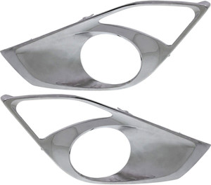 Front Fog Light Molding for Toyota Avalon 2013-2015, Right Passenger and Left Driver Sides, Chrome Replacement Pair/Set