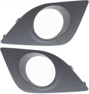 Front Fog Light Molding Pair/Set for 2014 Toyota Corolla, Right Passenger & Left Driver, Textured Black Replacement