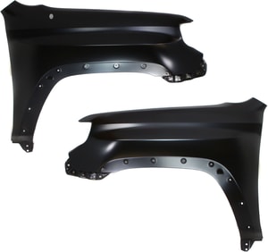 Front Fender Pair/Set for Toyota 4Runner 2010-2013, Right Passenger and Left Driver Side, Primed (Ready to Paint), Steel, w/ Antenna Hole, Replacement