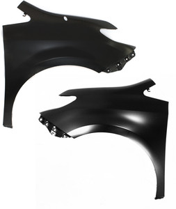 Front Fender Pair/Set for Toyota Sienna (2011-2014), Right Passenger and Left Driver, Primed (Ready to Paint) with Antenna Hole - Replacement Part