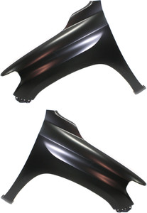 Front Fender Pair/Set for 2014-2019 Toyota Tundra, Right Passenger and Left Driver, Primed (Ready to Paint), Steel, with Antenna Hole - Replacement