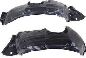 Front Fender Liner Pair/Set for Toyota Highlander (2014-2019), Right Passenger and Left Driver, 2.7L Engine, with Extension Sheet, Replacement
