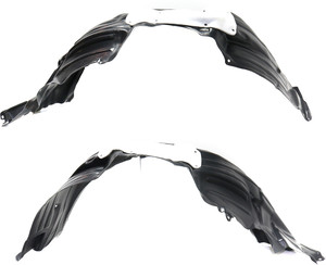 Front Fender Liner Pair/Set for Toyota Sienna 2011-2016, Right Passenger and Left Driver, with Insulation Foam and Extension Sheet, Excludes SE Model, Replacement