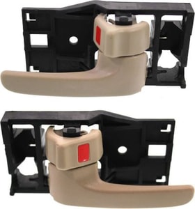 Front Door Handle Pair/Set for Toyota Avalon 2000-2004 / Sequoia 2001-2007, Inside Right Passenger and Left Driver, Beige, Also Equals Rear, Replacement