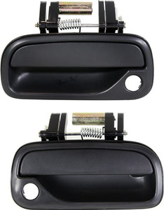 Front Door Handle Pair/Set for Toyota Tundra 2000-2006 Standard/Extended Cab Pickup, Right Passenger and Left Driver, Outside, Textured Black Replacement