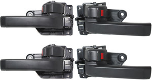 Front and Rear Door Handle Pair/Set of 4 for Toyota Tundra 2007-2021, Sequoia 2008-2022, Inside, Black, Right Passenger and Left Driver, Replacement