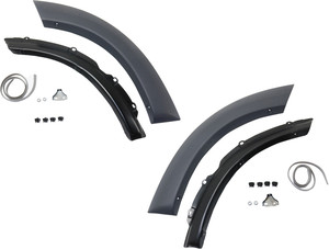 Rear Wheel Opening Molding Pair/Set for Toyota RAV4 2001-2005, Right Passenger & Left Driver Front Section, Black, Paint to Match Replacement