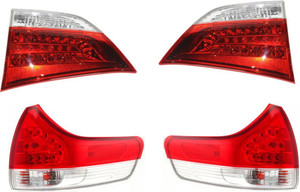 Tail Light Assembly for 2011-2012 Toyota Sienna, Pair/Set of 4, Inner and Outer, Right Passenger and Left Driver, Excluding SE Model, Replacement