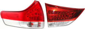 Tail Light Assembly for Toyota Sienna 2011-2014, Left Driver, Inner and Outer Set of 2, Excludes SE Model - Replacement Set