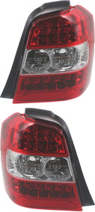 Tail Light Pair/Set for 2006-2007 Toyota Highlander Hybrid Model, Right Passenger and Left Driver, Clear and Red Lens, Lens and Housing, Replacement