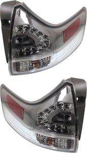 Tail Light Assembly Pair/Set for Toyota Sienna 2011-2020 SE Model, Right Passenger & Left Driver Outer - CAPA-Certified Replacement