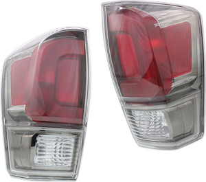 Pair/Set - Tail Light Assembly for Toyota Tacoma 2016-2019, Smoke Lens, Right Passenger and Left Driver, Limited Model Replacement Set