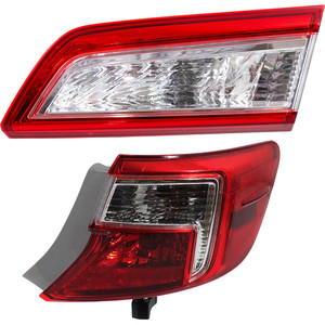 Tail Light Assembly Set for 2012-2014 Toyota Camry, Right Passenger Inner and Outer, Red and Clear Lens Replacement