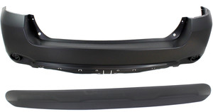Rear Bumper Cover Set for 2008-2010 Toyota Highlander, Upper and Lower, Primed (Ready to Paint) Replacement