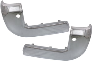 Rear Bumper End Cap Pair/Set for 2016-2023 Toyota Tacoma, Chrome, Right Passenger and Left Driver, with Park Assist Sensor Holes, Excludes SR Model, Replacement